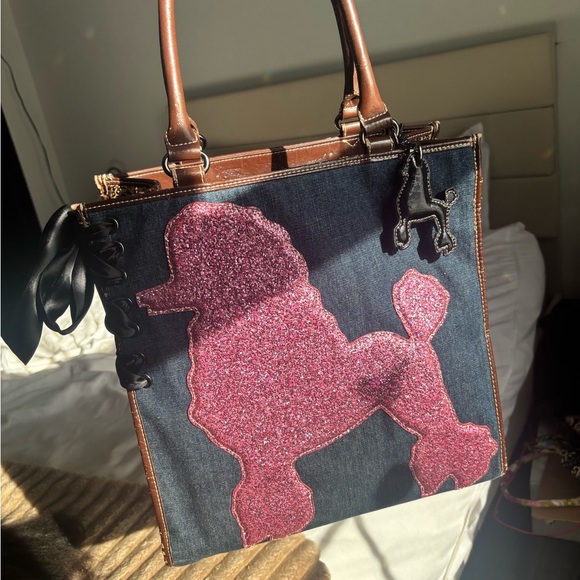 RARE VINTAGE Y2K Beverly Feldman Pink Poodle Tote🐩 - Picture 16 of 16
